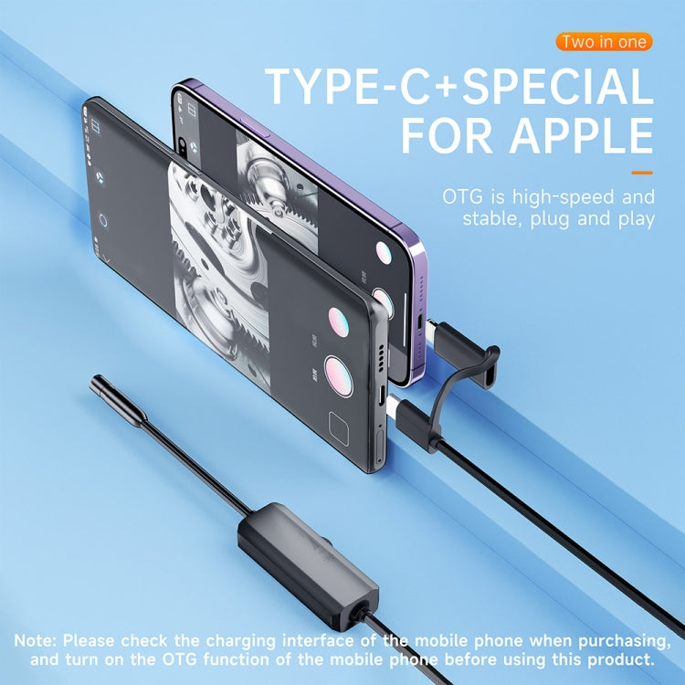 AN112 2 in 1 USB-C / Type-C + 8 Pin Interface 8mm HD Industry Endoscope, Length:3.5m Hard Tube -  by PMC TechLife | Online Shopping South Africa | PMC TechLife | Buy Now Pay Later Mobicred