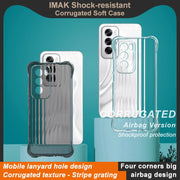 For OPPO Reno12 Global IMAK Corrugated Texture Airbag TPU Phone Case(Transparent Black)