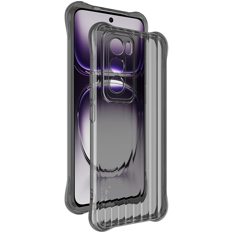 For OPPO Reno12 Pro Global IMAK Corrugated Texture Airbag TPU Phone Case(Transparent Black) - OPPO Cases by imak | Online Shopping South Africa | PMC Jewellery | Buy Now Pay Later Mobicred