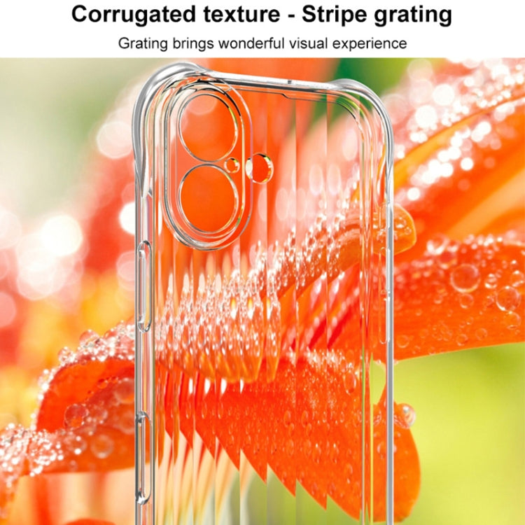 For iPhone 16 IMAK Corrugated Texture Airbag TPU Phone Case(Transparent) - iPhone 16 Cases by imak | Online Shopping South Africa | PMC TechLife | Buy Now Pay Later Mobicred