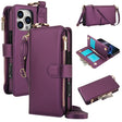 For iPhone 16 Pro Max Crossbody Ring Multifunctional Wallet Leather Phone Case(Dark Purple) - iPhone 16 Pro Max Cases by PMC TechLife | Online Shopping South Africa | PMC TechLife | Buy Now Pay Later Mobicred