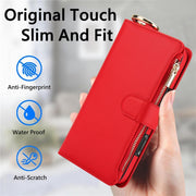 For iPhone 16 Pro Crossbody Ring Multifunctional Wallet Leather Phone Case(Red)