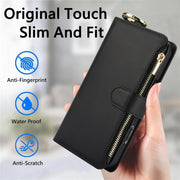 For iPhone 16 Plus Crossbody Ring Multifunctional Wallet Leather Phone Case(Black)