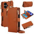 For iPhone 16 Plus Crossbody Ring Multifunctional Wallet Leather Phone Case(Brown) - iPhone 16 Plus Cases by PMC TechLife | Online Shopping South Africa | PMC TechLife | Buy Now Pay Later Mobicred