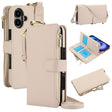 For iPhone 16 Crossbody Ring Multifunctional Wallet Leather Phone Case(White) - iPhone 16 Cases by PMC TechLife | Online Shopping South Africa | PMC TechLife | Buy Now Pay Later Mobicred