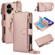 For iPhone 16 Crossbody Ring Multifunctional Wallet Leather Phone Case(Rose Gold) - iPhone 16 Cases by PMC TechLife | Online Shopping South Africa | PMC TechLife | Buy Now Pay Later Mobicred