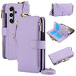 For Samsung Galaxy S24 5G Crossbody Ring Multifunctional Wallet Leather Phone Case(Purple) - Galaxy S24 5G Cases by PMC Jewellery | Online Shopping South Africa | PMC Jewellery | Buy Now Pay Later Mobicred