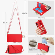 For Samsung Galaxy S24+ 5G Crossbody Ring Multifunctional Wallet Leather Phone Case(Red)