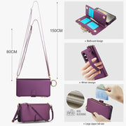 For Samsung Galaxy S24+ 5G Crossbody Ring Multifunctional Wallet Leather Phone Case(Dark Purple)