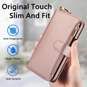 For Samsung Galaxy S24 Ultra 5G Crossbody Ring Multifunctional Wallet Leather Phone Case(Rose Gold)