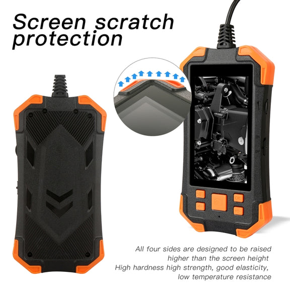 T20 4.3 inch IPS Screen 5.5mm Dual Camera IP67 Water-resistant Hard Cable Digital Endoscope, Length:2m(Black Orange)