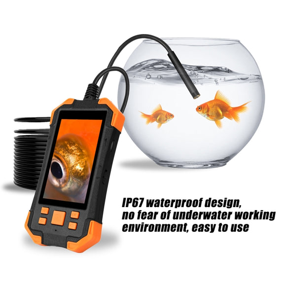 T20 4.3 inch IPS Screen 5.5mm Dual Camera IP67 Water-resistant Hard Cable Digital Endoscope, Length:2m(Black Orange)