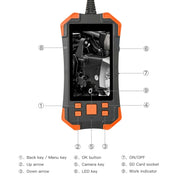 T20 4.3 inch IPS Screen 5.5mm Dual Camera IP67 Water-resistant Hard Cable Digital Endoscope, Length:2m(Black Orange)
