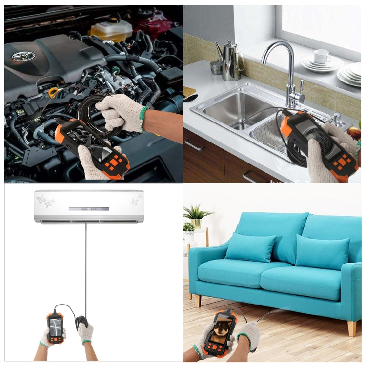 T20 4.3 inch IPS Screen 7.9mm Triple Camera IP67 Waterproof Hard Cable Digital Endoscope, Length:5m(Black Orange) -  by PMC TechLife | Online Shopping South Africa | PMC TechLife | Buy Now Pay Later Mobicred