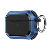 For AirPods Pro / Pro 2 Armor TPU + PC Earbuds Box Protective Case with Metal Buckle(Dark Blue)
