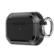 For AirPods 3 Armor TPU + PC Earbuds Box Protective Case with Metal Buckle(Black) - For AirPods 3 by PMC Jewellery | Online Shopping South Africa | PMC Jewellery | Buy Now Pay Later Mobicred