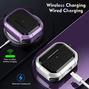 For AirPods 3 Armor TPU + PC Earbuds Box Protective Case with Metal Buckle(Violet)