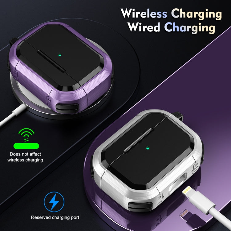 For AirPods Pro / Pro 2 Armor TPU + PC Earbuds Box Protective Case with Metal Buckle(Gold) - For AirPods Pro 2 by PMC Jewellery | Online Shopping South Africa | PMC Jewellery | Buy Now Pay Later Mobicred