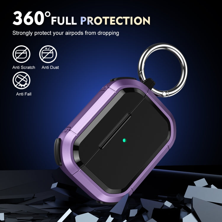For AirPods 3 Armor TPU + PC Earbuds Box Protective Case with Metal Buckle(Red)