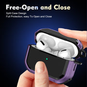 For AirPods 3 Armor TPU + PC Earbuds Box Protective Case with Metal Buckle(Silver)