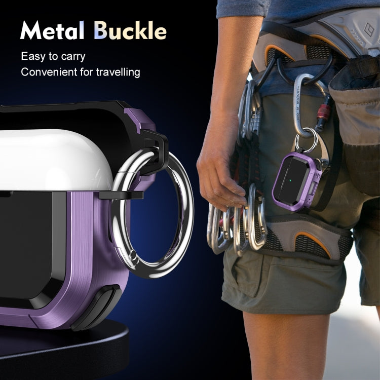 For AirPods 3 Armor TPU + PC Earbuds Box Protective Case with Metal Buckle(Gold) - For AirPods 3 by PMC Jewellery | Online Shopping South Africa | PMC Jewellery | Buy Now Pay Later Mobicred