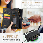 For Samsung Galaxy Z Fold6 5G CaseMe 008 Multifunctional Zipper Wallet Leather Phone Case with Lanyard(Black)