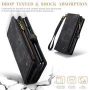 For Samsung Galaxy Z Fold6 5G CaseMe 008 Multifunctional Zipper Wallet Leather Phone Case with Lanyard(Black)