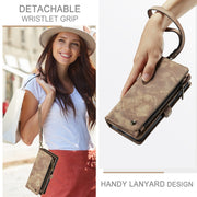 For Samsung Galaxy Z Fold6 5G CaseMe 008 Multifunctional Zipper Wallet Leather Phone Case with Lanyard(Brown)