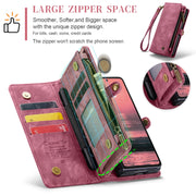 For Samsung Galaxy Z Fold6 5G CaseMe 008 Multifunctional Zipper Wallet Leather Phone Case with Lanyard(Red)