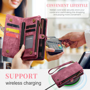For Samsung Galaxy Z Fold6 5G CaseMe 008 Multifunctional Zipper Wallet Leather Phone Case with Lanyard(Red)