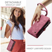 For Samsung Galaxy Z Fold6 5G CaseMe 008 Multifunctional Zipper Wallet Leather Phone Case with Lanyard(Red)
