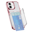 For iPhone 16 Card Holder Acrylic Hybrid TPU Phone Case(Transparent Pink) - iPhone 16 Cases by PMC TechLife | Online Shopping South Africa | PMC TechLife | Buy Now Pay Later Mobicred