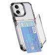 For iPhone 16 Card Holder Acrylic Hybrid TPU Phone Case(Transparent Black) - iPhone 16 Cases by PMC TechLife | Online Shopping South Africa | PMC TechLife | Buy Now Pay Later Mobicred