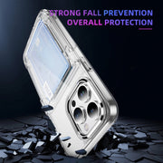 For iPhone 16 Card Holder Acrylic Hybrid TPU Phone Case(Transparent)