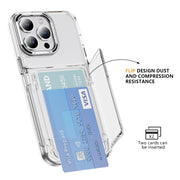 For iPhone 16 Plus Card Holder Acrylic Hybrid TPU Phone Case(Transparent)