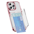 For iPhone 16 Pro Max Card Holder Acrylic Hybrid TPU Phone Case(Transparent Pink) - iPhone 16 Pro Max Cases by PMC TechLife | Online Shopping South Africa | PMC TechLife | Buy Now Pay Later Mobicred