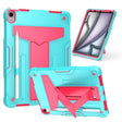 For iPad Air 11 2025 /  2024 T Holder Robot Silicone Hybrid PC Tablet Case(Mint Rose Red) - free shipping - PMC TechLife - Order now!
