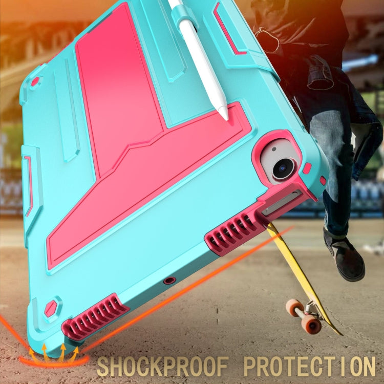 For iPad Air 11 2025 /  2024 T Holder Robot Silicone Hybrid PC Tablet Case(Mint Rose Red) - free shipping - PMC TechLife - Order now!