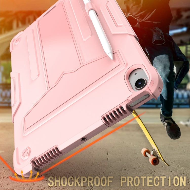 For iPad Air 11 2024 T Holder Robot Silicone Hybrid PC Tablet Case(Rose Gold) - iPad Air 11 2024 Cases by PMC TechLife | Online Shopping South Africa | PMC TechLife | Buy Now Pay Later Mobicred
