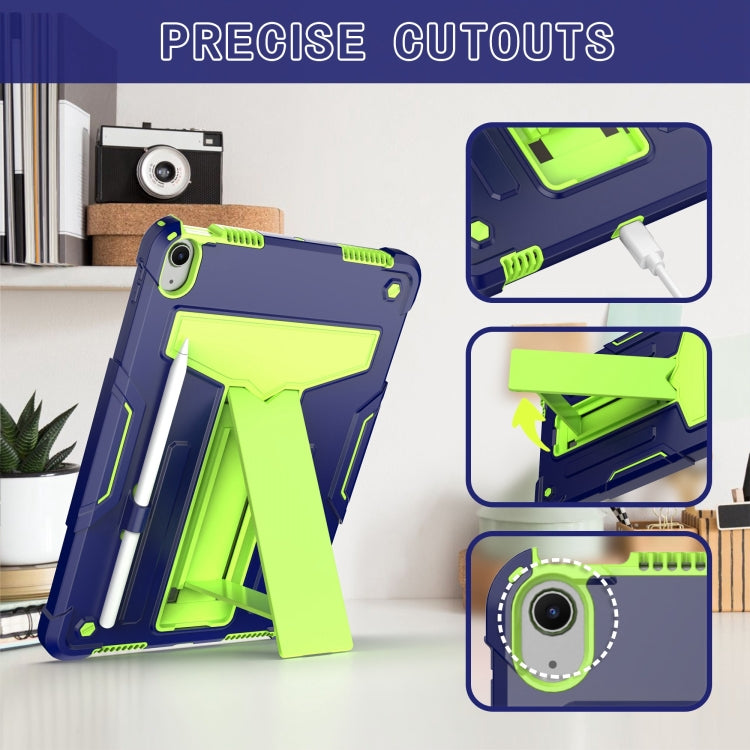 For iPad Air 11 2024 T Holder Robot Silicone Hybrid PC Tablet Case(Navy Yellow Green) - iPad Air 11 2024 Cases by PMC TechLife | Online Shopping South Africa | PMC TechLife | Buy Now Pay Later Mobicred