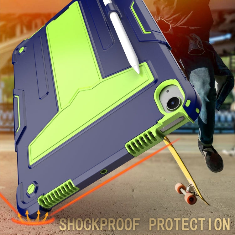 For iPad Air 11 2024 T Holder Robot Silicone Hybrid PC Tablet Case(Navy Yellow Green) - iPad Air 11 2024 Cases by PMC TechLife | Online Shopping South Africa | PMC TechLife | Buy Now Pay Later Mobicred
