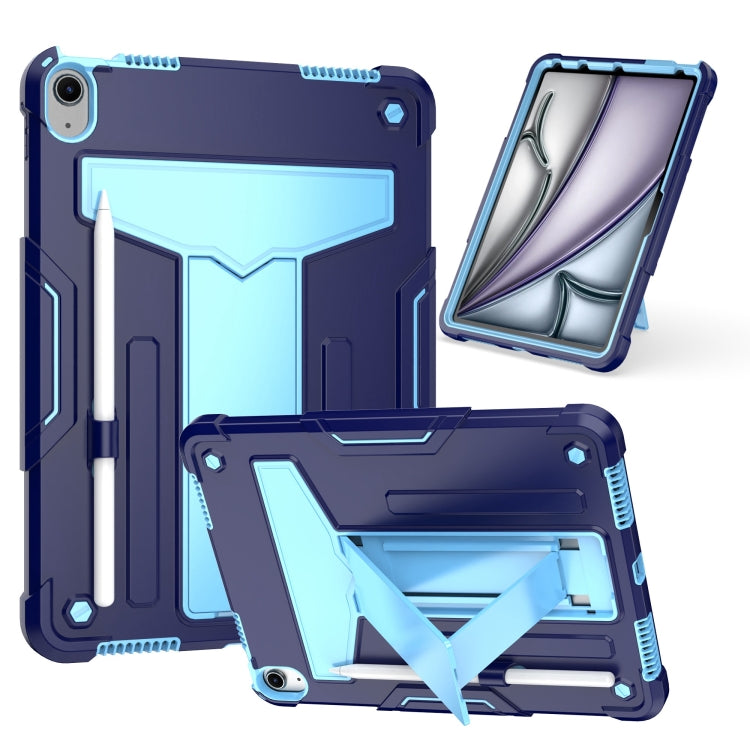 For iPad Air 11 2025 /  2024 T Holder Robot Silicone Hybrid PC Tablet Case(Navy Blue Blue) - iPad Air 11 2025 / 2024 Cases by PMC TechLife | Online Shopping South Africa | PMC TechLife | Buy Now Pay Later Mobicred