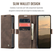 For Samsung Galaxy Z Fold6 5G CaseMe 013 Multifunctional Horizontal Flip Leather Phone Case(Coffee)