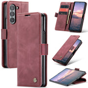 For Samsung Galaxy Z Fold6 5G CaseMe 013 Multifunctional Horizontal Flip Leather Phone Case(Wine Red)