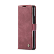 For Samsung Galaxy Z Fold6 5G CaseMe 013 Multifunctional Horizontal Flip Leather Phone Case(Wine Red)