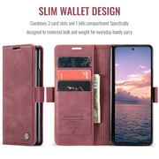 For Samsung Galaxy Z Fold6 5G CaseMe 013 Multifunctional Horizontal Flip Leather Phone Case(Wine Red)