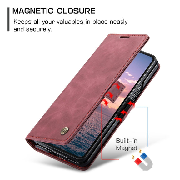 For Samsung Galaxy Z Fold6 5G CaseMe 013 Multifunctional Horizontal Flip Leather Phone Case(Wine Red)