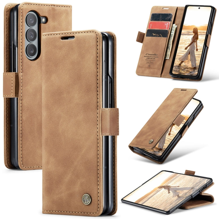 For Samsung Galaxy Z Fold6 5G CaseMe 013 Multifunctional Horizontal Flip Leather Phone Case(Brown) - free shipping - PMC Jewellery - Order now!