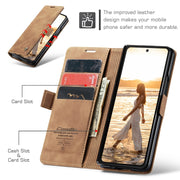 For Samsung Galaxy Z Fold6 5G CaseMe 013 Multifunctional Horizontal Flip Leather Phone Case(Brown)