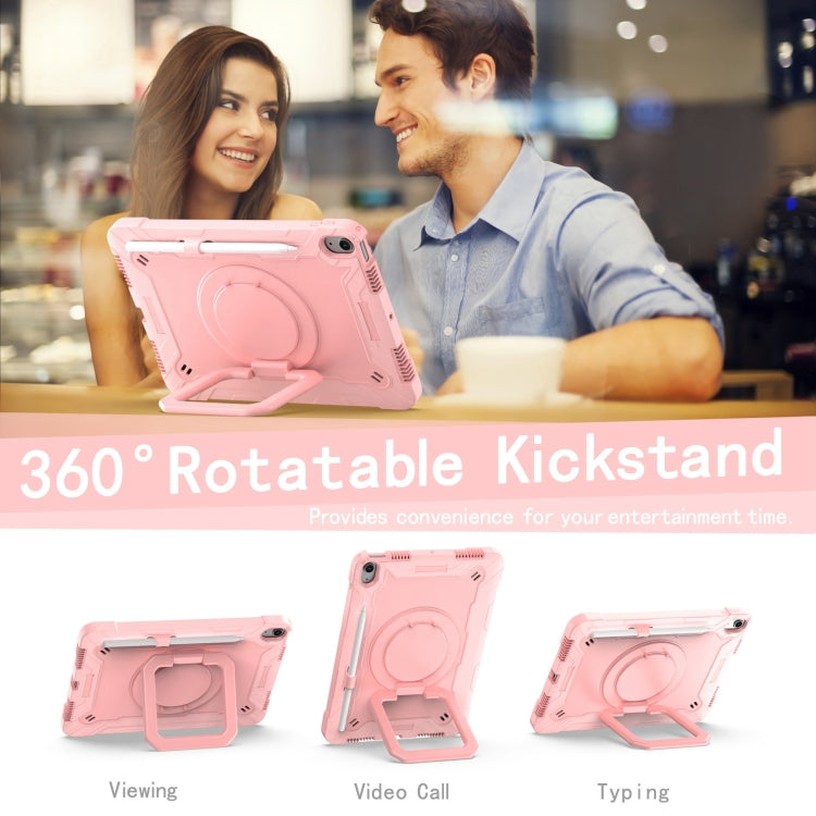 For iPad Air 11 2025 / 2024 Handle Grip Holder Silicone Hybrid PC Tablet Case with Strap(Rose Gold) - iPad Air 11 2025 / 2024 Cases by PMC TechLife | Online Shopping South Africa | PMC TechLife | Buy Now Pay Later Mobicred
